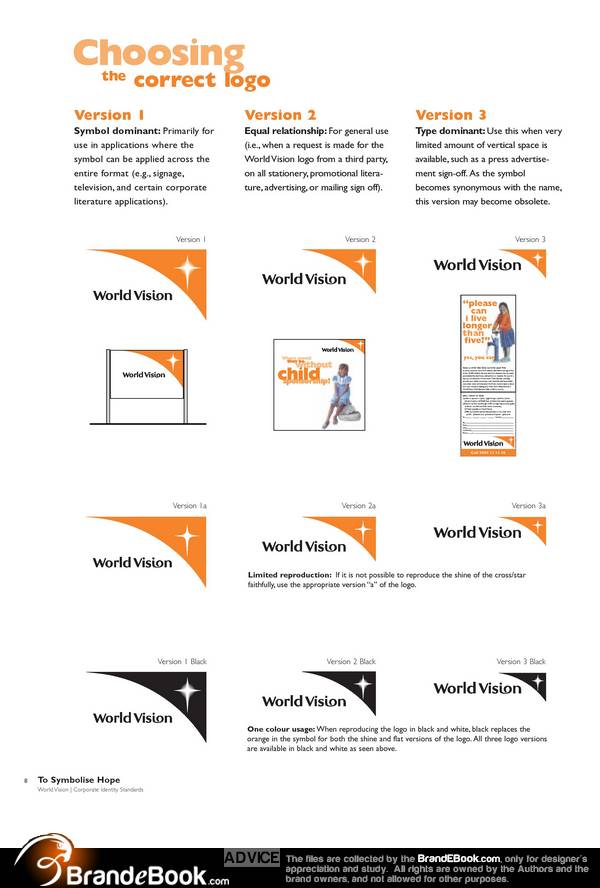 Brand Manual Corporate Identity Guidelines Pdf Download Categories Public Organization World Vision One Voice For The Whole World Corporate Identity
