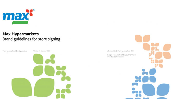 Max Hypermarkets brand guidelines for store signing