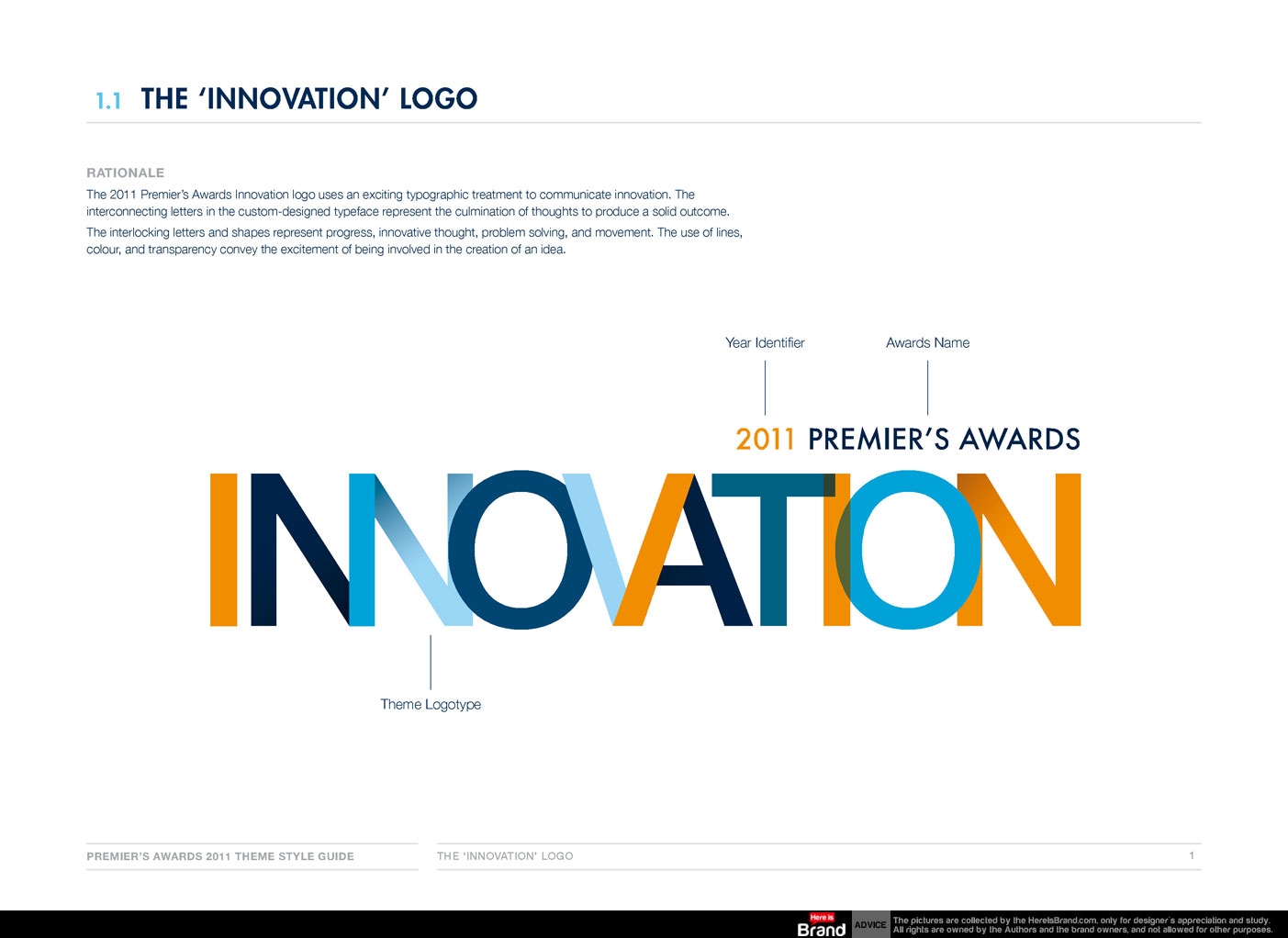 2011 Premier's Awards Innovation theme logo usage